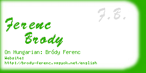 ferenc brody business card