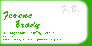 ferenc brody business card